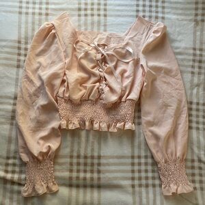 Lace Up Flounce Sleeve Blounce